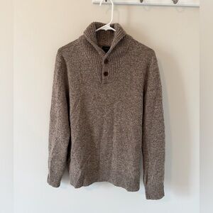 J. Crew Men’s Marled Lambswool Shawl Collar Sweater Brown Size Medium